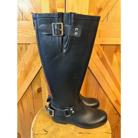 Steve Madden Tsunamii Rain Boots Black Size 6 - Picture 1 of 11